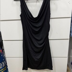 Cotton Candy Black Cowl Neck Mini Dress